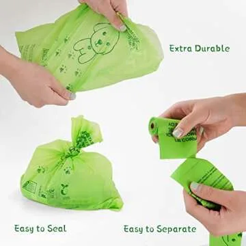 Lingtoolator s, Extra Thick Pet Waste Bag with DPI Biodegradable 8 Rolls, 100% Leak Proof Poop Bags Jasmine, Outdoor and Indoor 120PCS