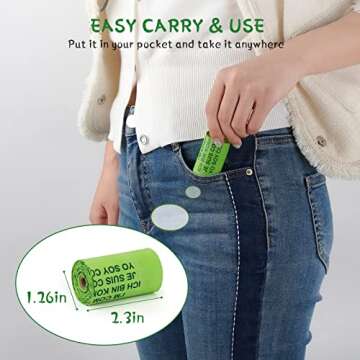 Lingtoolator s, Extra Thick Pet Waste Bag with DPI Biodegradable 8 Rolls, 100% Leak Proof Poop Bags Jasmine, Outdoor and Indoor 120PCS