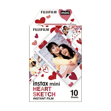 FUJIFILM Instax Mini Heart Sketch Film - 10 Shots