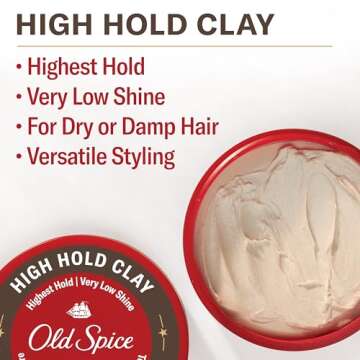 Old Spice High Hold Hair Clay for Men, Matte Finish & Strong Hold