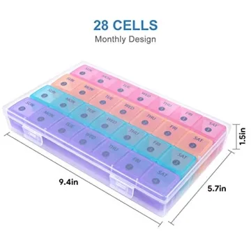 DANYING XL Monthly Pill Organizer - 28 Days Medication Case
