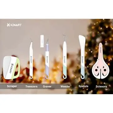 Xinart Weeding Tools Set for Vinyl Craft Knife/Weeder/Scraper/Spatula/Tweezers/Scissors Basic Weed Removal Tool Kit Weeding Cardstock