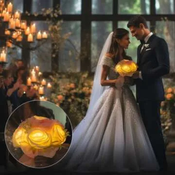 LittleStar Artificial Rose Bouquet Fake Roses with 9 LED Lights Realistic Silk Flowers Roses Bouquet for Bride Bridesmaid, Great for Home Wedding Decoration Party - Pink