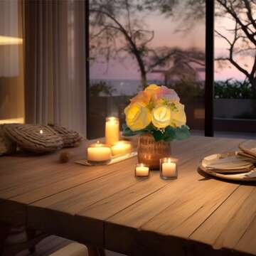 LittleStar Artificial Rose Bouquet Fake Roses with 9 LED Lights Realistic Silk Flowers Roses Bouquet for Bride Bridesmaid, Great for Home Wedding Decoration Party - Pink