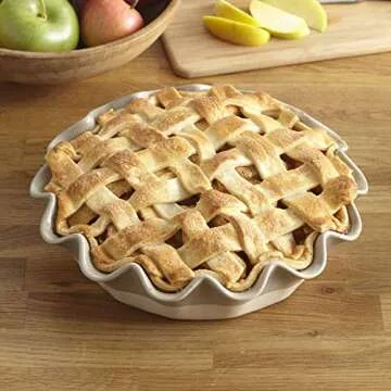 Elegant Gray Stoneware Pie Plate for Baking Pastries and More