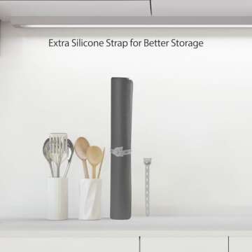 Silicone Stove Top Protector, 28 x 20 Electric Stove Top Cover, Heat Resistant Glass Cooktop Protector, Flat RV Stove Top Cover, Extra Countertop Space, XL Dish Drying Mats for Kitchen, Gray