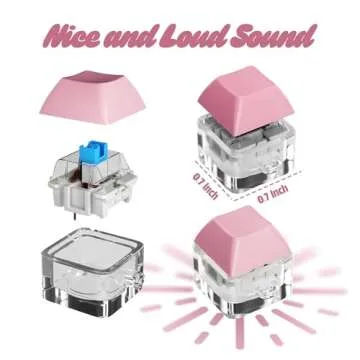 Boxgear 6 Pieces Keyboard Fidget Keychain Clicker Fidget Toy Finger Keyboard Fidget Toy Fidget Button Stress Relief for Adult and Kids (6 Pcs Set)