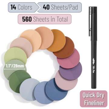 Mr. Pen- Transparent Sticky Notes, 560 Pcs, Assorted Colors, Round Translucent Sticky Notes, Sticky ...