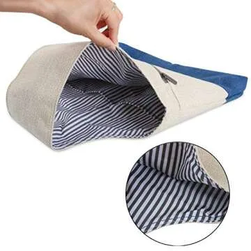 Luxja Small Knitting Tote, Knitting Project Bag for Knitting Needles (8 Inches to 14 Inches), Yarn Skeins, Knitting and Crocheting Supplies, Blue