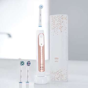 Oral-B Genius 9600 Electric Toothbrush, 3 Brush Heads, Rose Gold