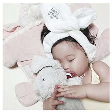 Coobbar 1Pc Cute Big Rabbit Ear Soft Towel Hair Women Girl Band Wrap Headband for Bath Spa Make Up (Gray)