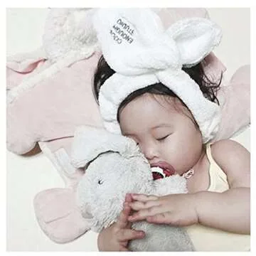 Coobbar 1Pc Cute Big Rabbit Ear Soft Towel Hair Women Girl Band Wrap Headband for Bath Spa Make Up (Gray)