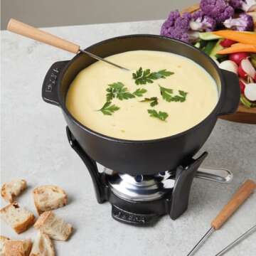 BOSKA Fondue Set Party Pro - Grandeur Cast Iron Fondue - Durable Fondue Pot inc. Burner and 4 Forks ...