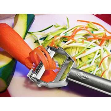 Basily Premium Julienne and Serrated Stainless Steel Peeler - Set of 2