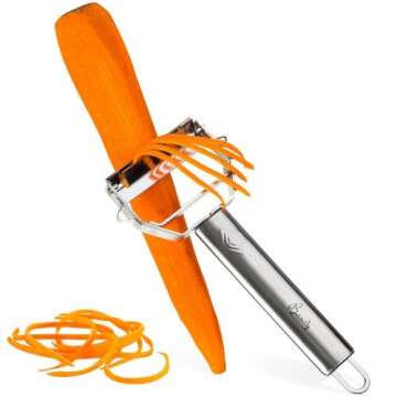 Basily Premium Julienne and Serrated Stainless Steel Peeler - Set of 2