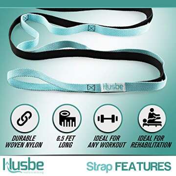 Husbe Stretch Strap, Exercise Physical Therapy Yoga Strap, Leg Stretching Out Strap, Manual Instruction, Carry Bag
