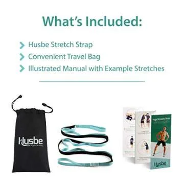 Husbe Stretch Strap, Exercise Physical Therapy Yoga Strap, Leg Stretching Out Strap, Manual Instruction, Carry Bag