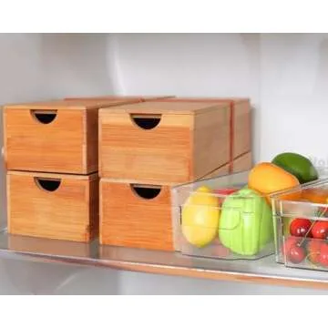 Ecozoi Bamboo Cutting Board with 4 Drawers and Graters
