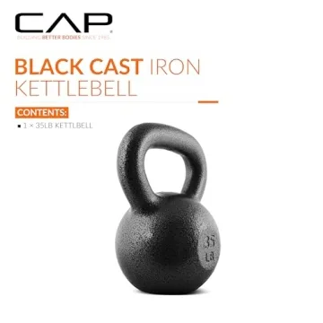 CAP Barbell Black Cast Iron Kettlebell | 35 Pounds