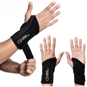 Copper Compression Wrist Brace - Copper Infused Adjustable Orthopedic Support Splint for Pain, Carpa...