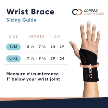 Copper Compression Wrist Brace for Pain Relief & Support