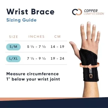 Copper Compression Wrist Brace for Pain Relief & Support