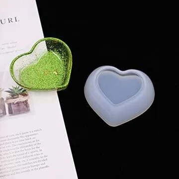 2 Pack Heart & Square Molds for Crafting & Storage