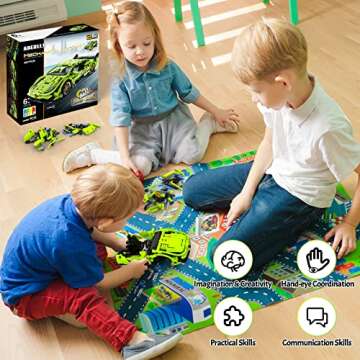 STEM Car Toy Building Toy Gift for Age 6 7 8 9 10 11 12 Year Old Kid Boy, 2in1 Pull-Back Racing Car ...