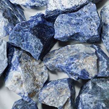 Crystal Allies 1lb Bulk Rough Blue Sodalite Healing Stones