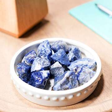 Crystal Allies 1lb Bulk Rough Blue Sodalite Healing Stones