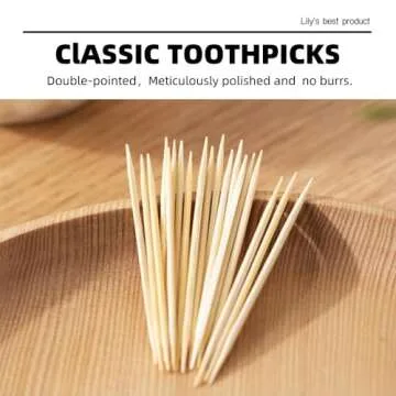 600 Count Bamboo Toothpicks for Teeth Cleaning, Appetizer, Olive, Barbecue, Fruit, Double-Points Wooden Toothpick.