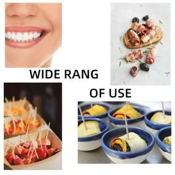 600 Count Bamboo Toothpicks for Teeth Cleaning, Appetizer, Olive, Barbecue, Fruit, Double-Points Wooden Toothpick.