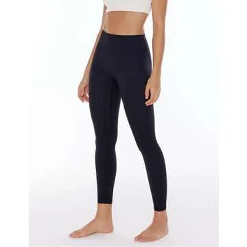 ENERBLOOM Workout Yoga Leggings for Women High Waisted Compression Pants 25"/28" Cream Feeling Tight No Front Seam Large