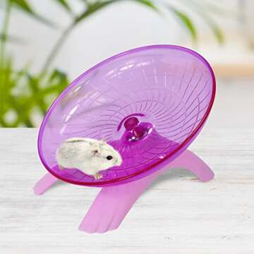 Hamster Flying Saucer Silent Exercise Wheel for Gerbil Rat Mouse Hedgehog