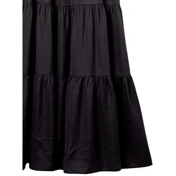 The Drop Women's Britt Tiered Maxi Tent Dress, Off-Black, M