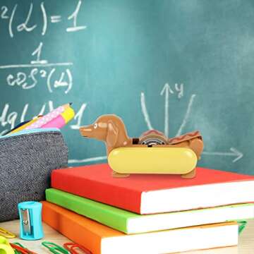 YOBRO Tape Dispenser for Desk, Cute Desk Supplies Stationery, Mini Animal Tape Dispenser for Home Office, Funny Desktop Accessories Gift for Kids Adults, Novelty Hotdog Design, School Supplies