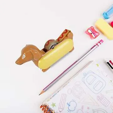 YOBRO Tape Dispenser for Desk, Cute Desk Supplies Stationery, Mini Animal Tape Dispenser for Home Office, Funny Desktop Accessories Gift for Kids Adults, Novelty Hotdog Design, School Supplies