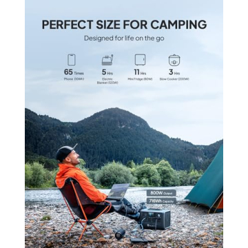 BLUETTI EB70S Portable Power Station - 716Wh LiFePO4 Battery & 800W Inverter, Ideal for Off-Grid and Emergency Use