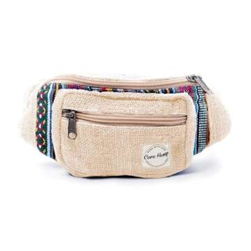 Fanny Pack for Women & Men Hemp Cross Body Fashion Waist Pack Bum Bag with Adjustable Straps Belt Bag For Running Hiking Travel
