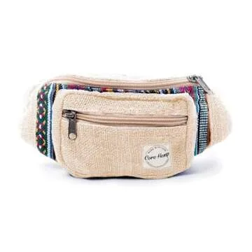 Fanny Pack for Women & Men Hemp Cross Body Fashion Waist Pack Bum Bag with Adjustable Straps Belt Bag For Running Hiking Travel