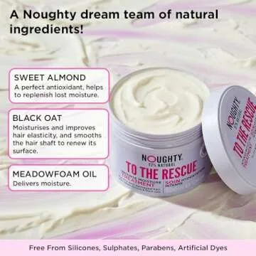 Noughty 97% Natural To The Rescue Treatment Mask, Hydrating Formula for Dry, Frizzy and Damaged Hair, with Sweet Almond and Black Oat, Sulphate Free Vegan Haircare 300ml