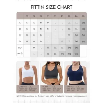 High Support FITTIN Racerback Sports Bras, 4-Pack