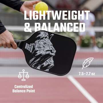 Bison Paddles: Carbon Graphite Pickleball Paddles - Lightweight Pickleball Rackets | Honeycomb Composite Core Improves Pickle Ball Placement and Increases Power | Durable Unibody Construction