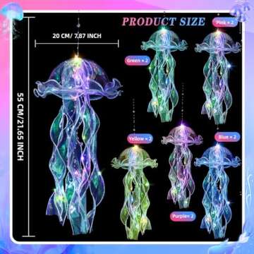 AWATIN Jellyfish Decor, 10 Pcs Jellyfish Lanterns - Hanging Jelly Fish Decoration for Mermaid Theme ...