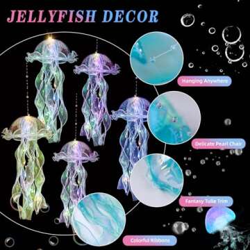 AWATIN Jellyfish Decor, 10 Pcs Jellyfish Lanterns - Hanging Jelly Fish Decoration for Mermaid Theme Party & Under The Sea Party Decorations, Birthday Gift Supplies for Women Girls Baby (5 Colors)