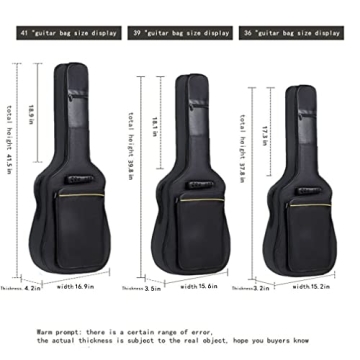 41 Inch Padded Guitar Backpack with Adjustable Straps