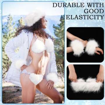 Stylish Faux Fur Bikini Set with Accessories - Halfchet