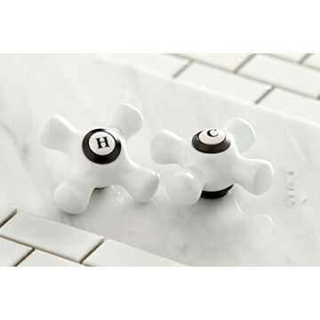 Kingston Brass KB1605PX Heritage 4-Inch Centerset Lavatory Faucet with Porcelain Cross Handle, Oil Rubbed Bronze , Oil-Rubbed Bronze