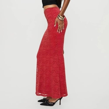 Bowanadacles Elegant High Waist Maxi Skirts for Women