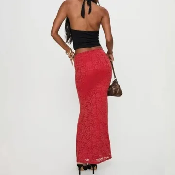 Bowanadacles Elegant High Waist Maxi Skirts for Women